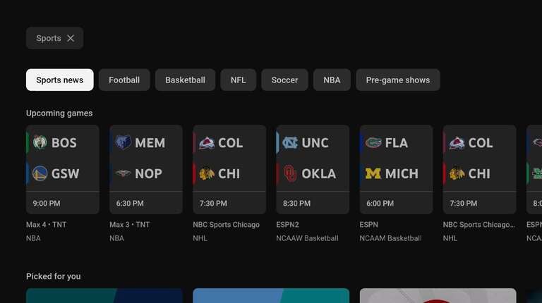 YouTube TV Sports Channels