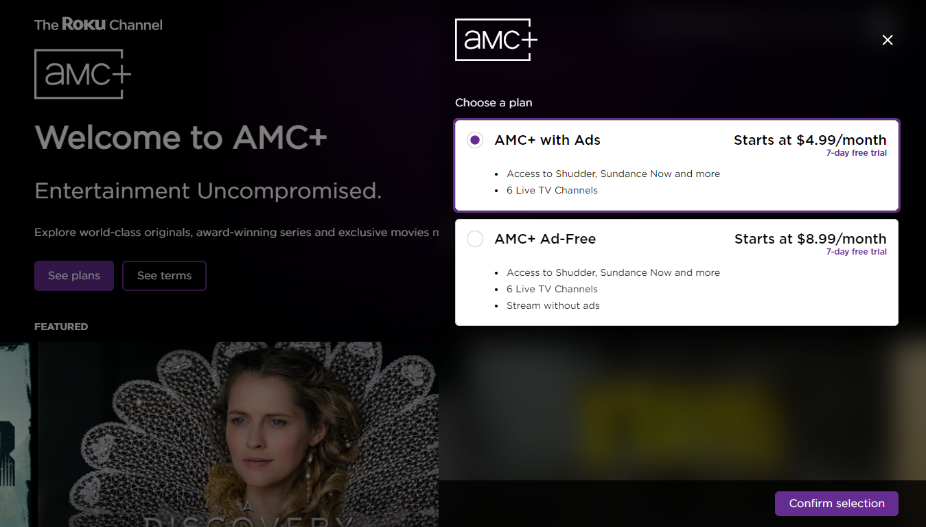 AMC+ now offers its ad-supported plan on The Roku Channel.