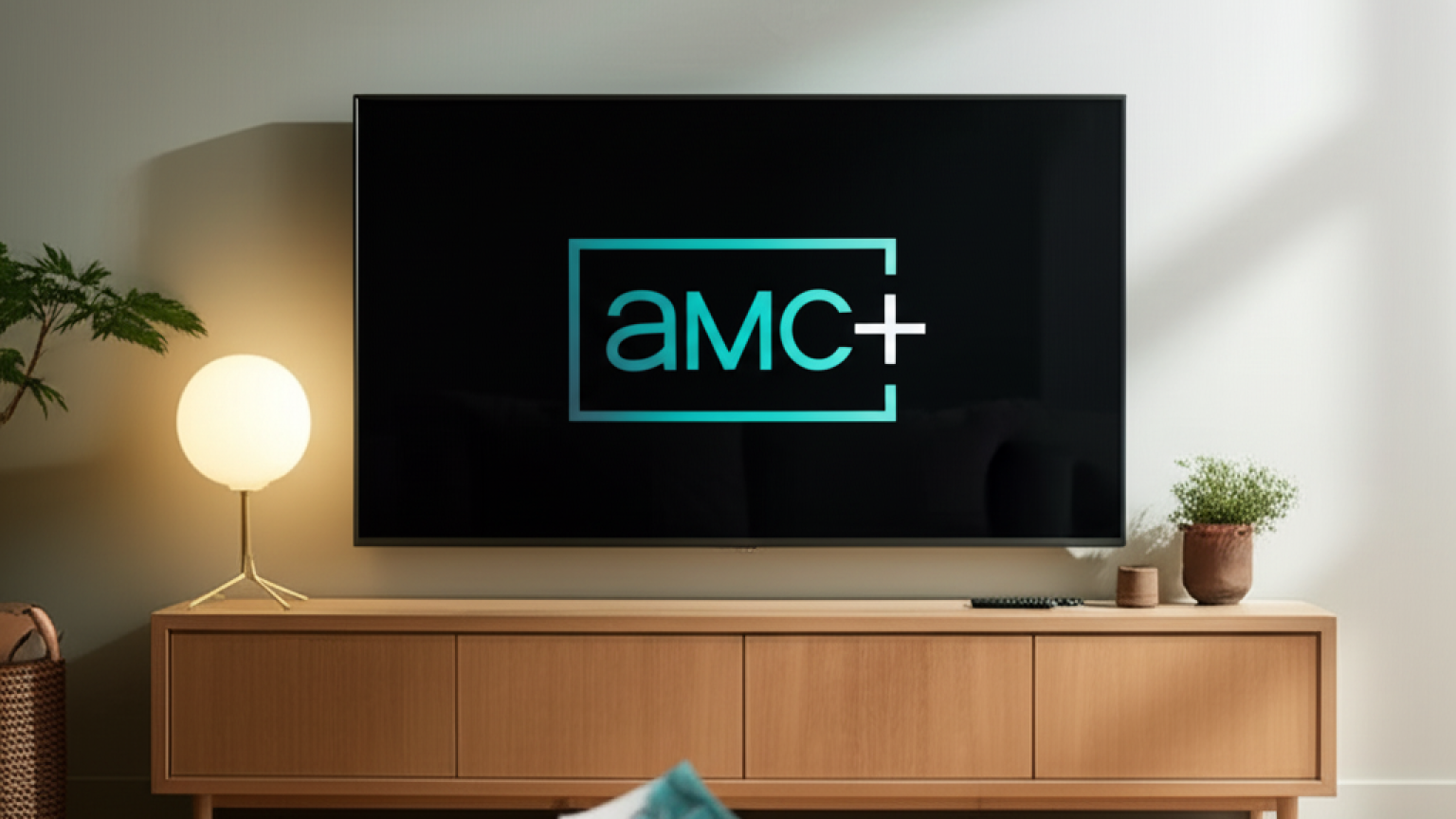 AMC+ logo on a tv screen