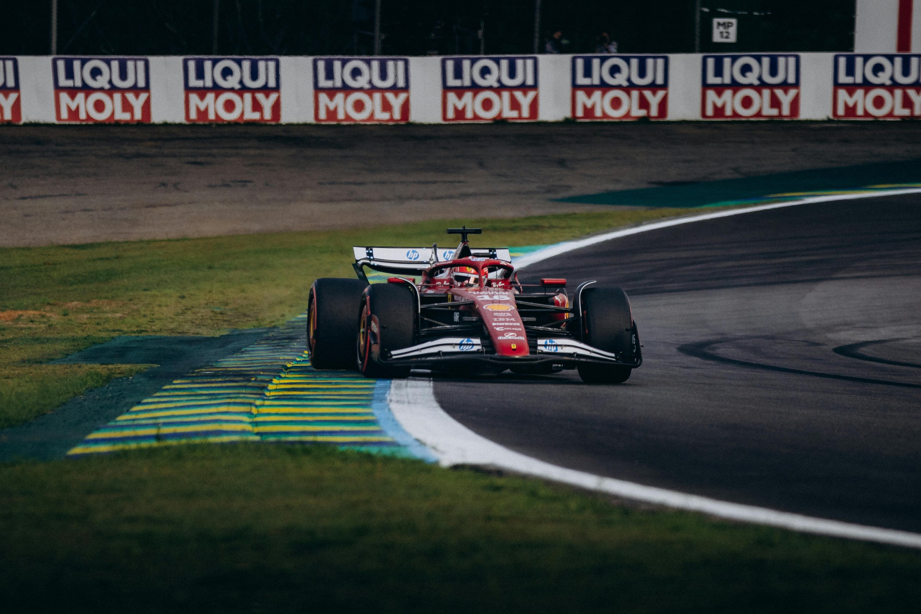 A Formula 1 car on a track.