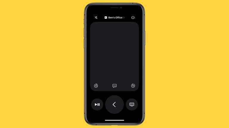 A photo of the Apple TV remote app on an iPhone