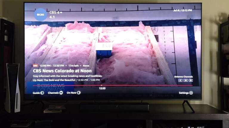 A local news broadcast on a TV screen, and a guide for watching local news without cable.