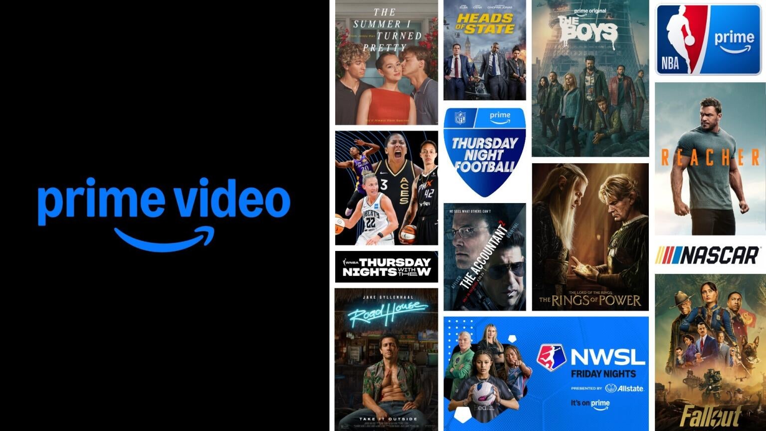 A selection of shows and movies on Prime Video.