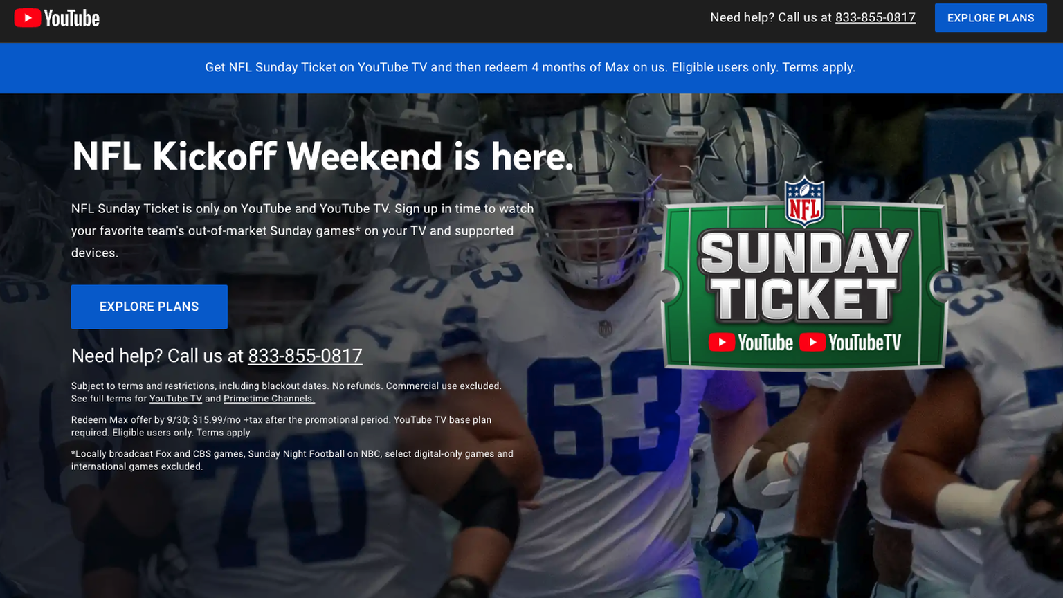 Breaking:   TV to Offer Free Week of NFL Sunday Ticket