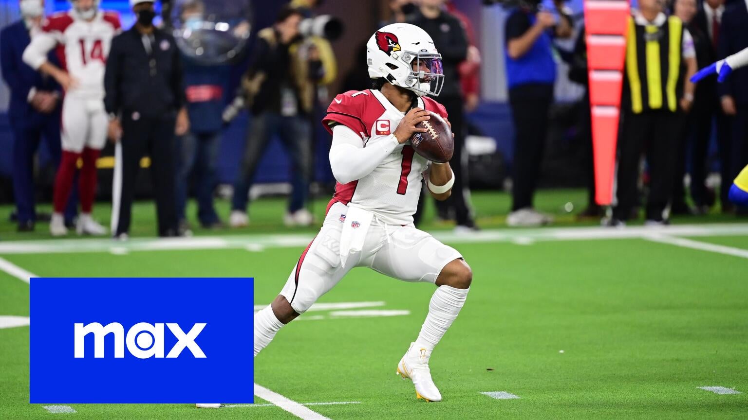 No, you can't watch any 2024 NFL football games with Max as they don't own any NFL football rights this season.