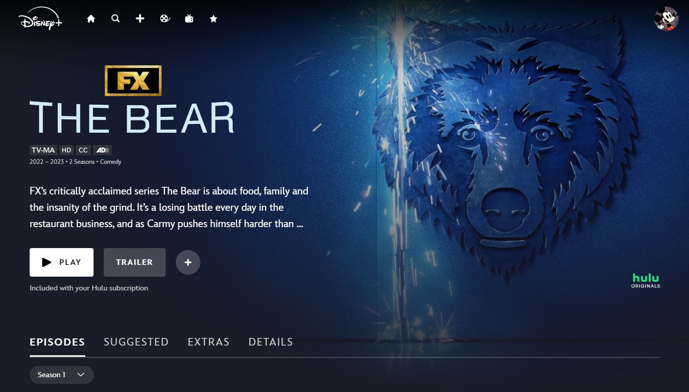 Viewers who subscribe to Hulu and Disney+ can watch the new season of "The Bear" on either service.