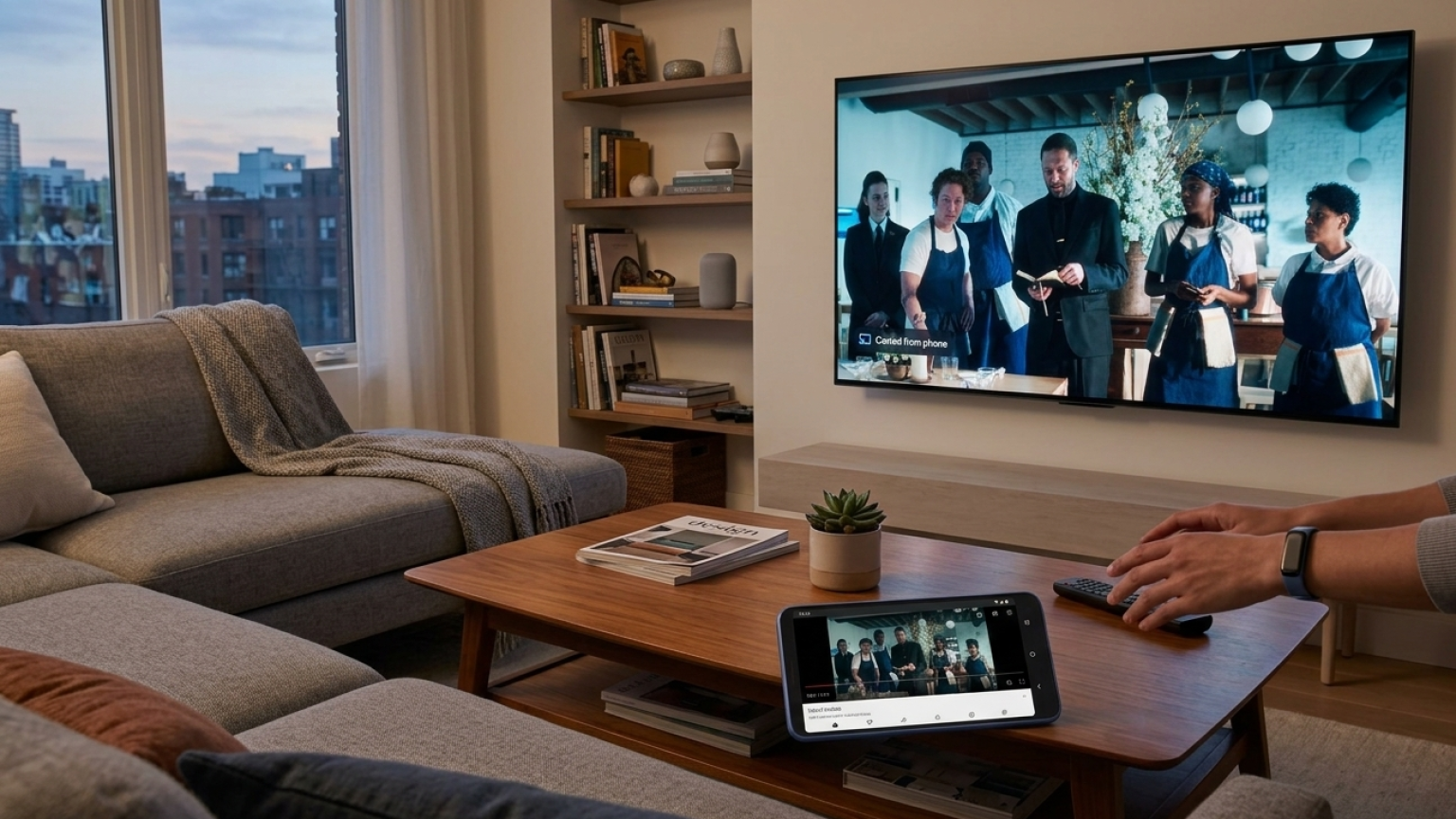 Instructions on how to cast from an Android device to Google TV.