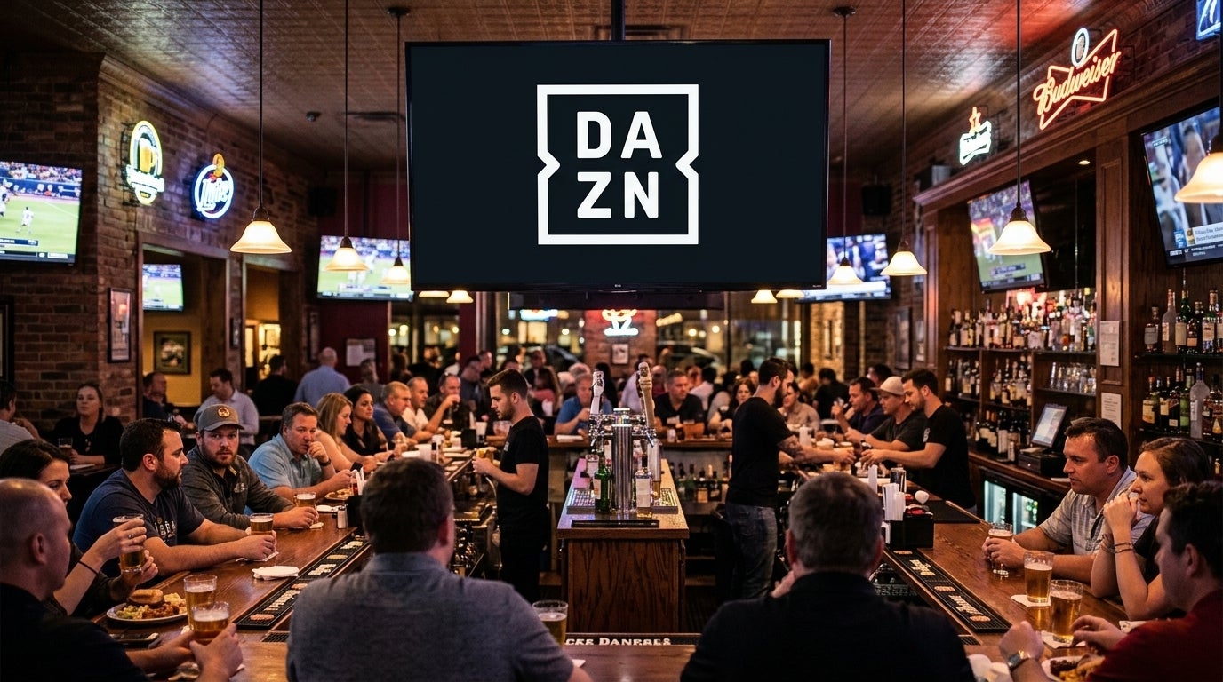 DAZN is acquiring EverPass Media, allowing it to stream a large seelction of sports in bars and restaurants.