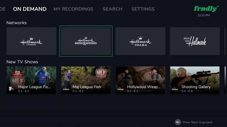 a selection of programming from Frndly TV, which is having a Black Friday sale