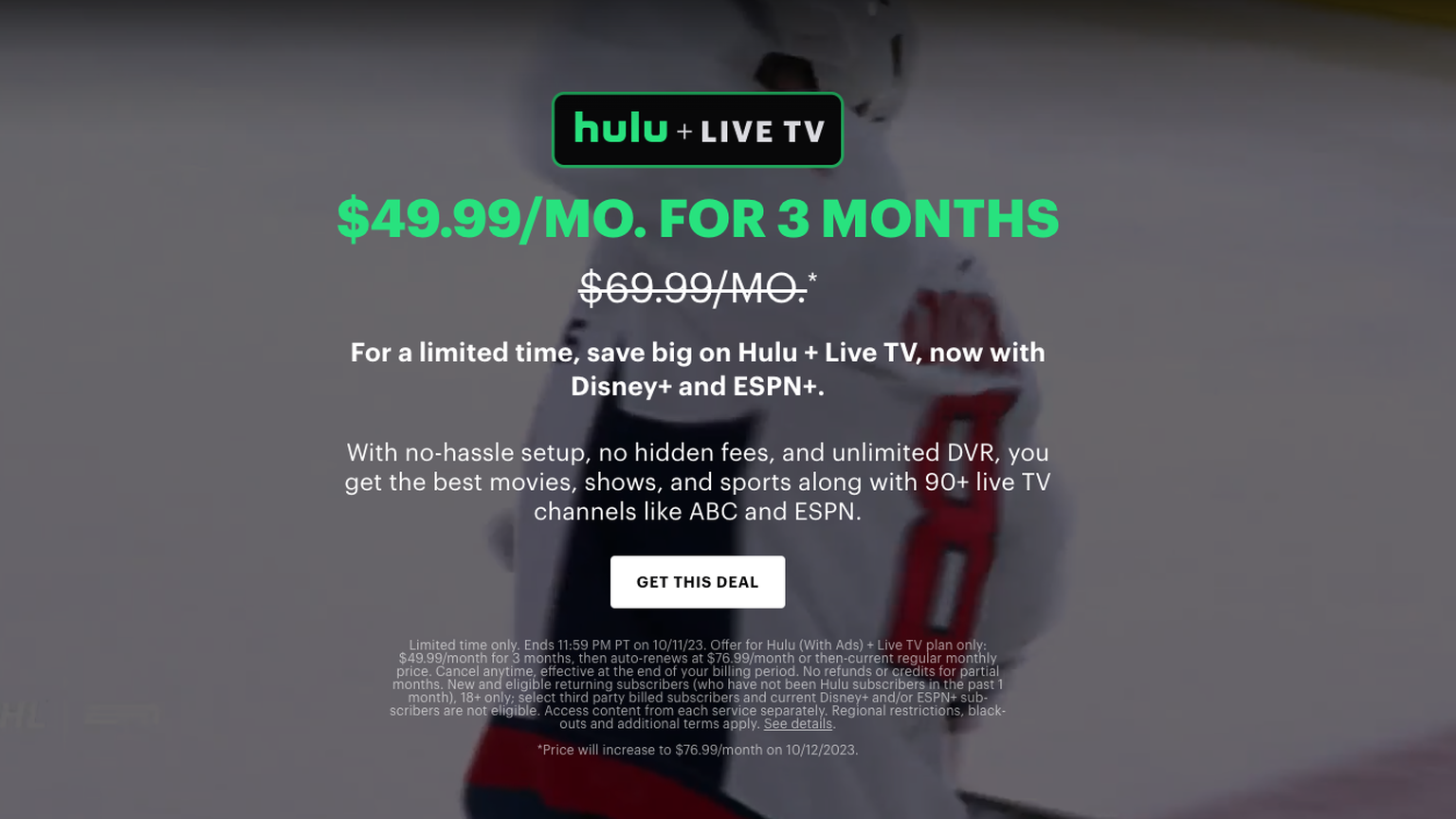 Hulu Deal: Get Hulu + Live TV $20 Off Per Month for 3 Months