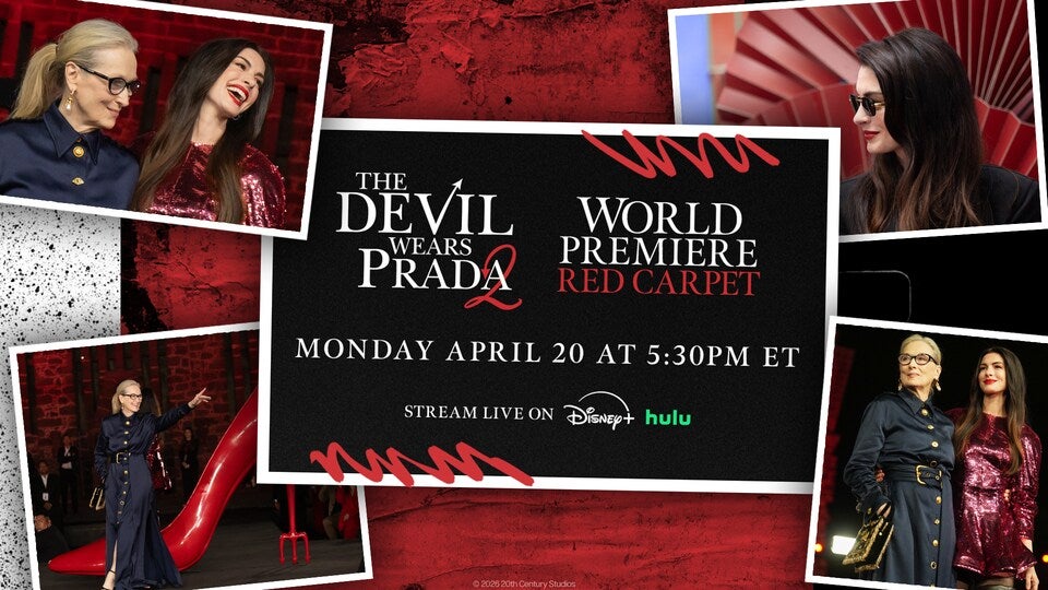 Disney+ and Hulu will host a live stream of the Devil Wears Prada 2 red carpet.