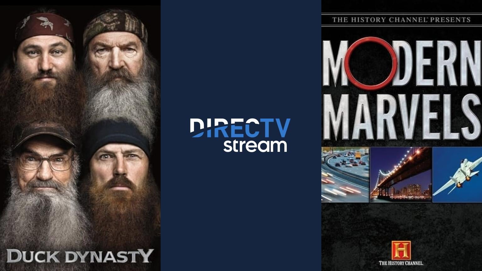 New channels from A+E Networks like Duck Dynasty and Modern Marvels are now available on DIRECTV plans.