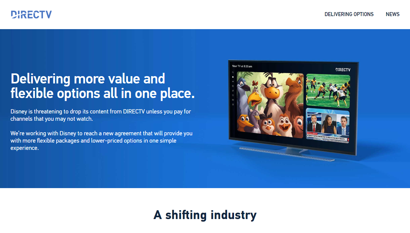 DIRECTV has released a new website that gives its arguments in its new carriage fight with Disney.