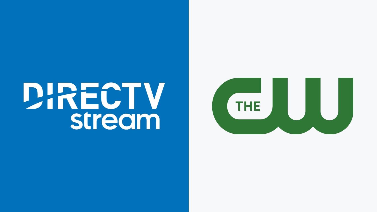 Logos for DIRECTV STREAM and The CW