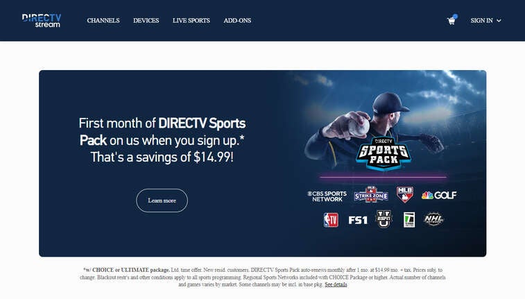 The Sports Add-On pack provides fans with a mountain of live sports options.