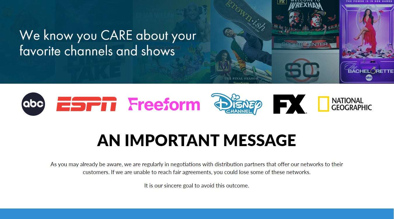 Disney is firing back at DIRECTV's claims that the carriage dispute between the two is all its fault.