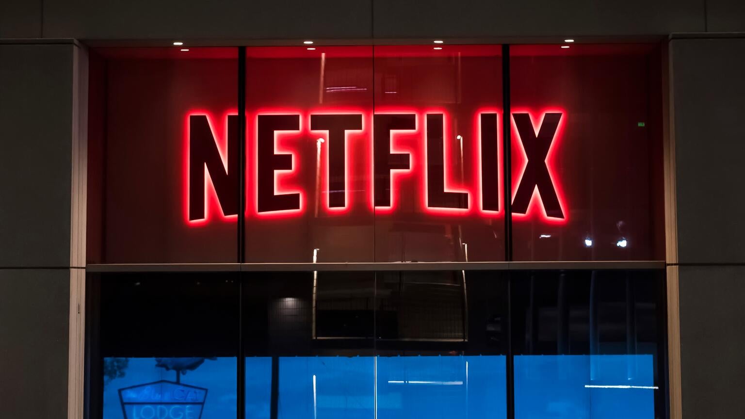 A sign at a Netflix corporate building.