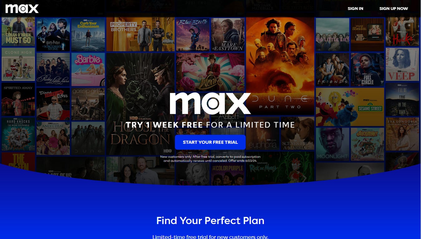 Max is offering new customers a seven-day free trial for a limited time.