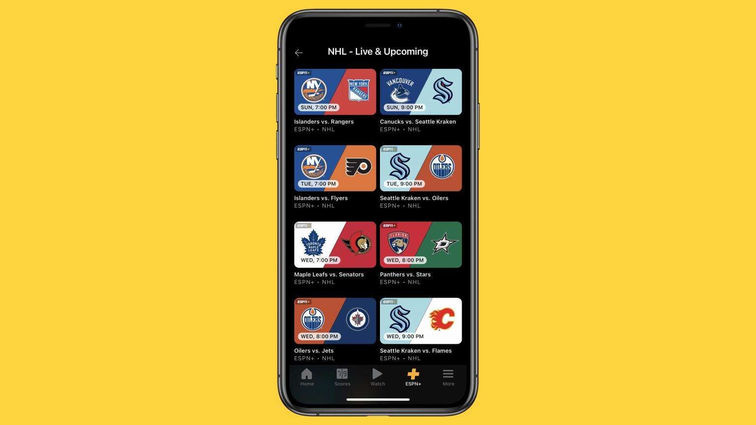 ESPN+ to Stream 2021 NHL Preseason Games Live, Starting This Weekend