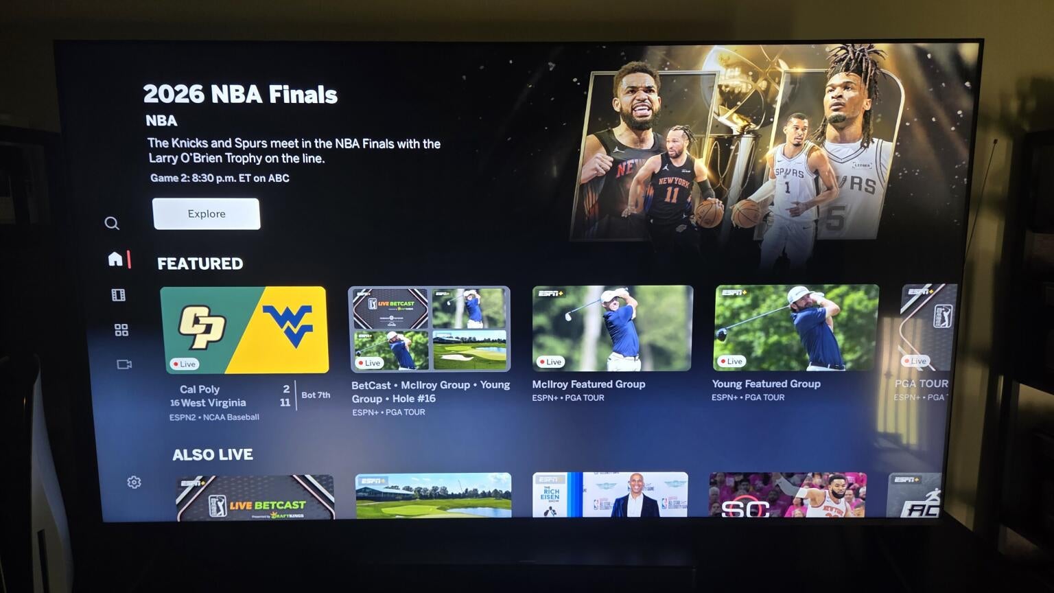 ESPN Unlimited on a TV screen, and instructions for how to cancel it