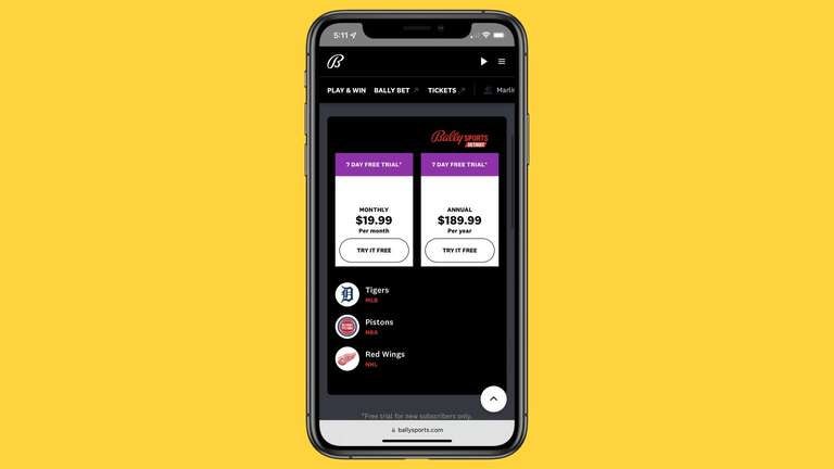 Cost for discount bally sports app