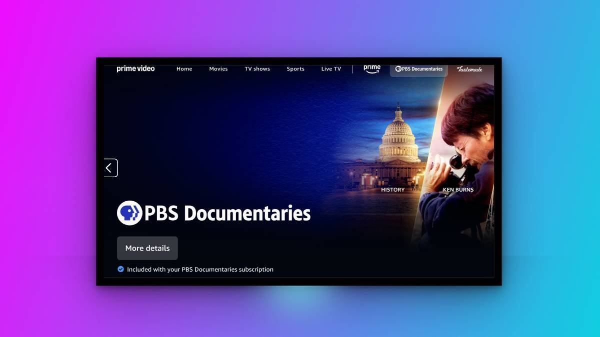 PBS documentaries is a streaming service for documentary lovers that costs $5 per month added as a channel on Prime Video.
