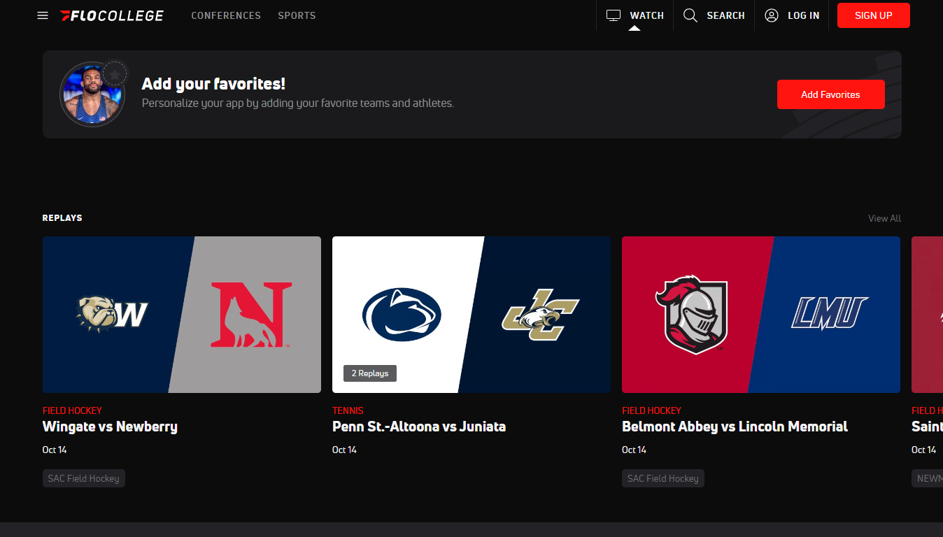 FloCollege is a streaming service with thousands of live college sports events.