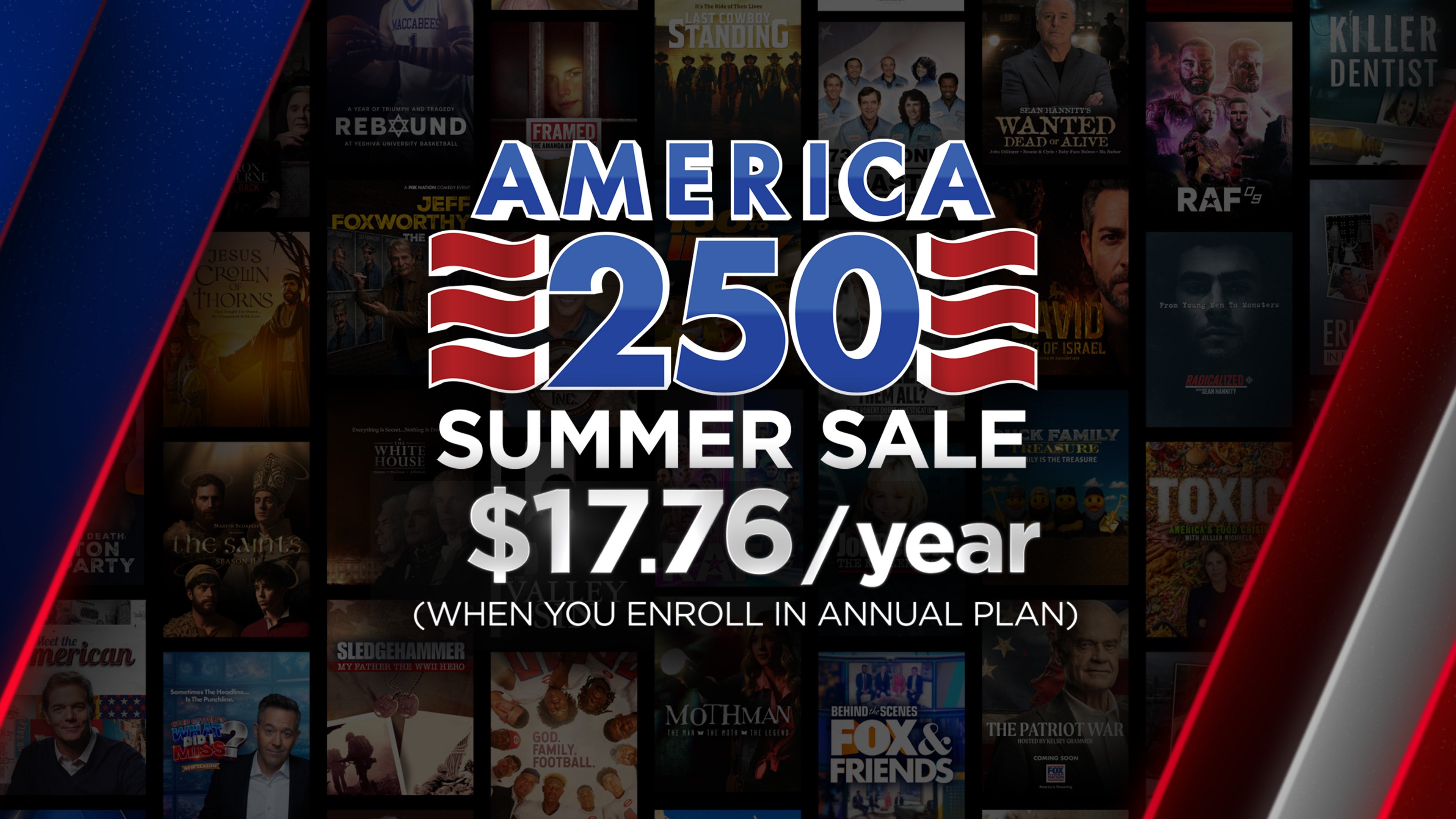 Fox Nation is offering a year of service for $17.76 to celebrate America 250.