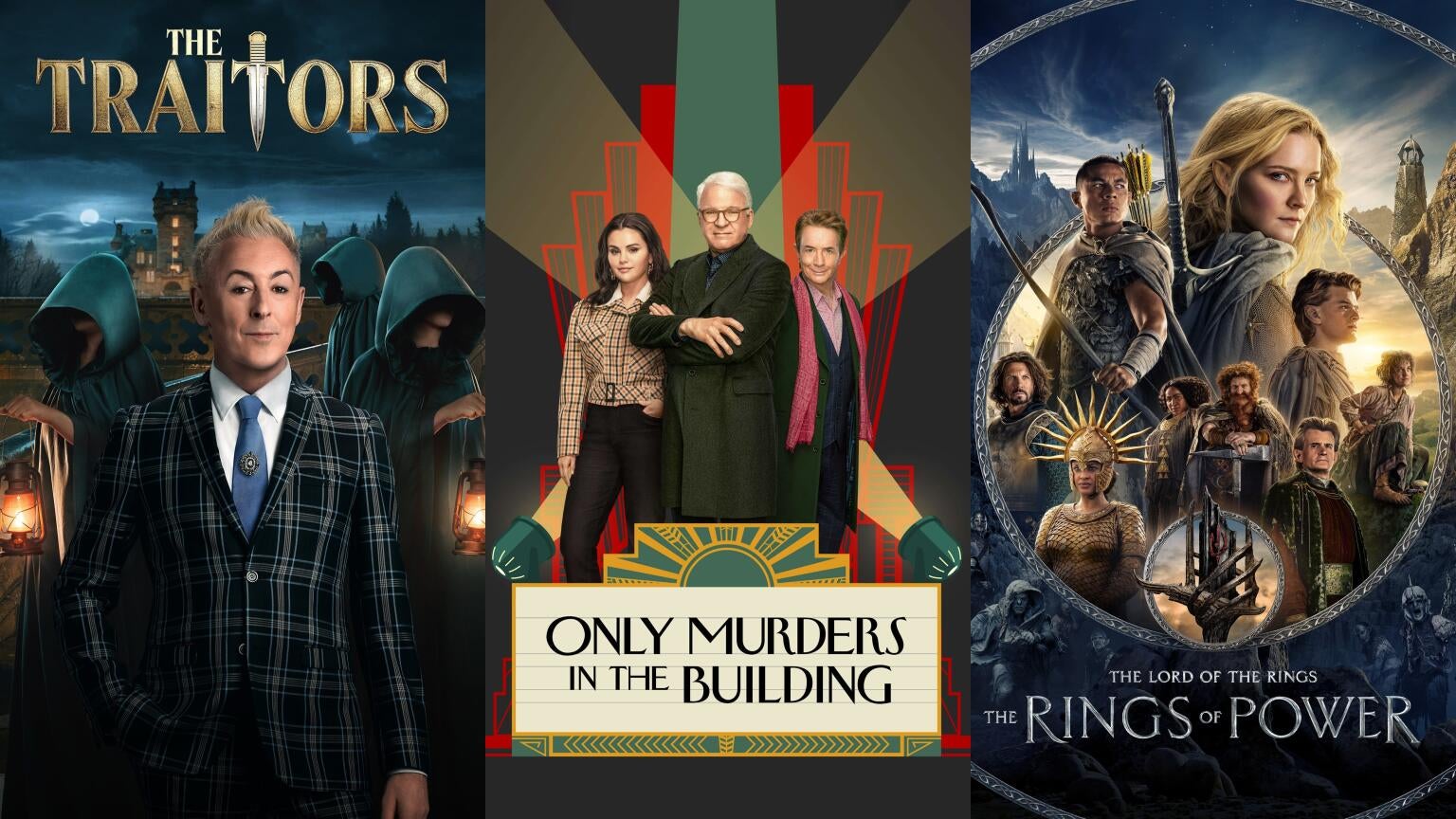 Catch up on the latest from Peacock's "The Traitors," Hulu's "Only Murders in the Building," Prime Video's "The Lord of the Rings: The Rings of Power," and more