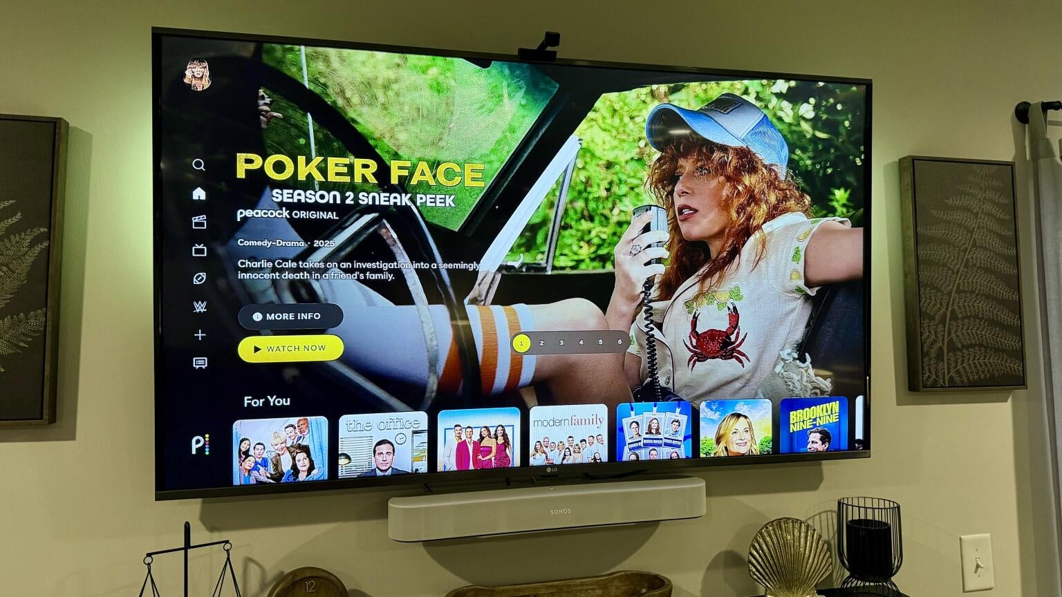 Peacock app on a tv