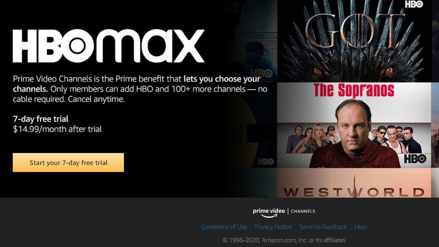 HBO Max No Longer Available through Amazon Prime Video Channels