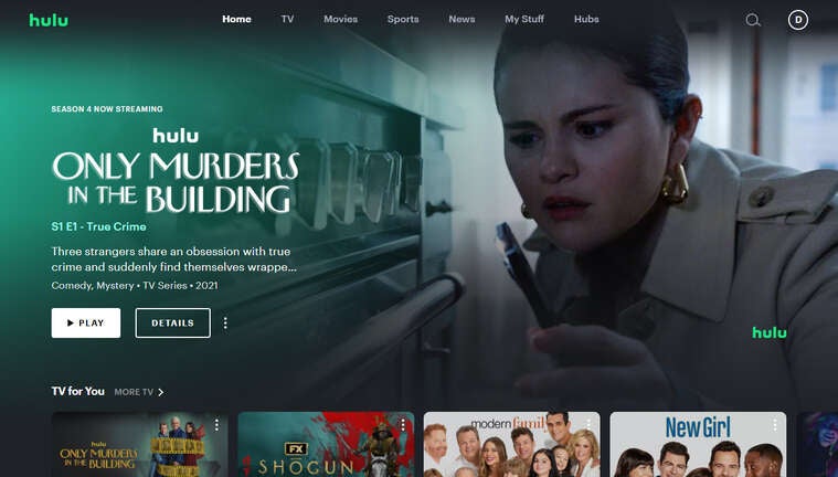 The Hulu home screen is the place to start an account cancelation.