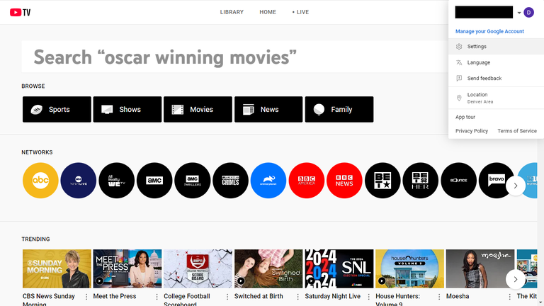 The first step in canceling a YouTube TV subscription is locating your Google account icon.