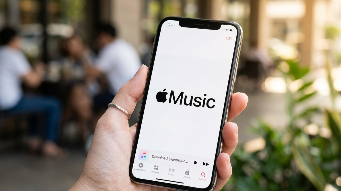 Apple Music on a phone, and instructions on how to cancel the service.
