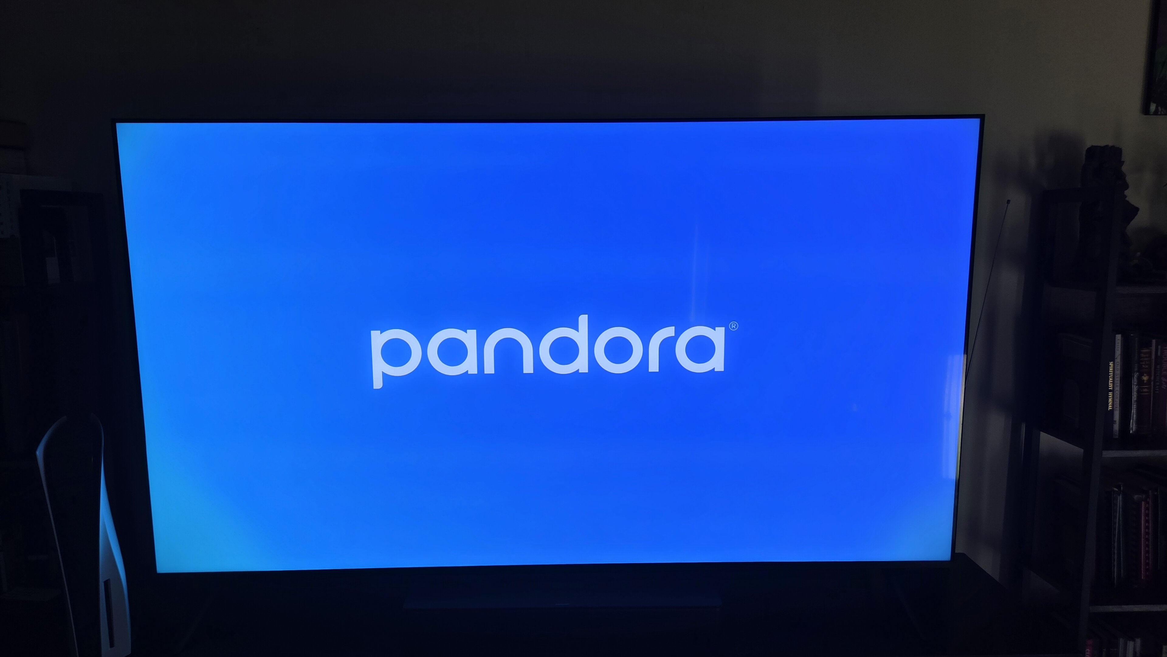 The pandora logo on a smart TV, and how to use it