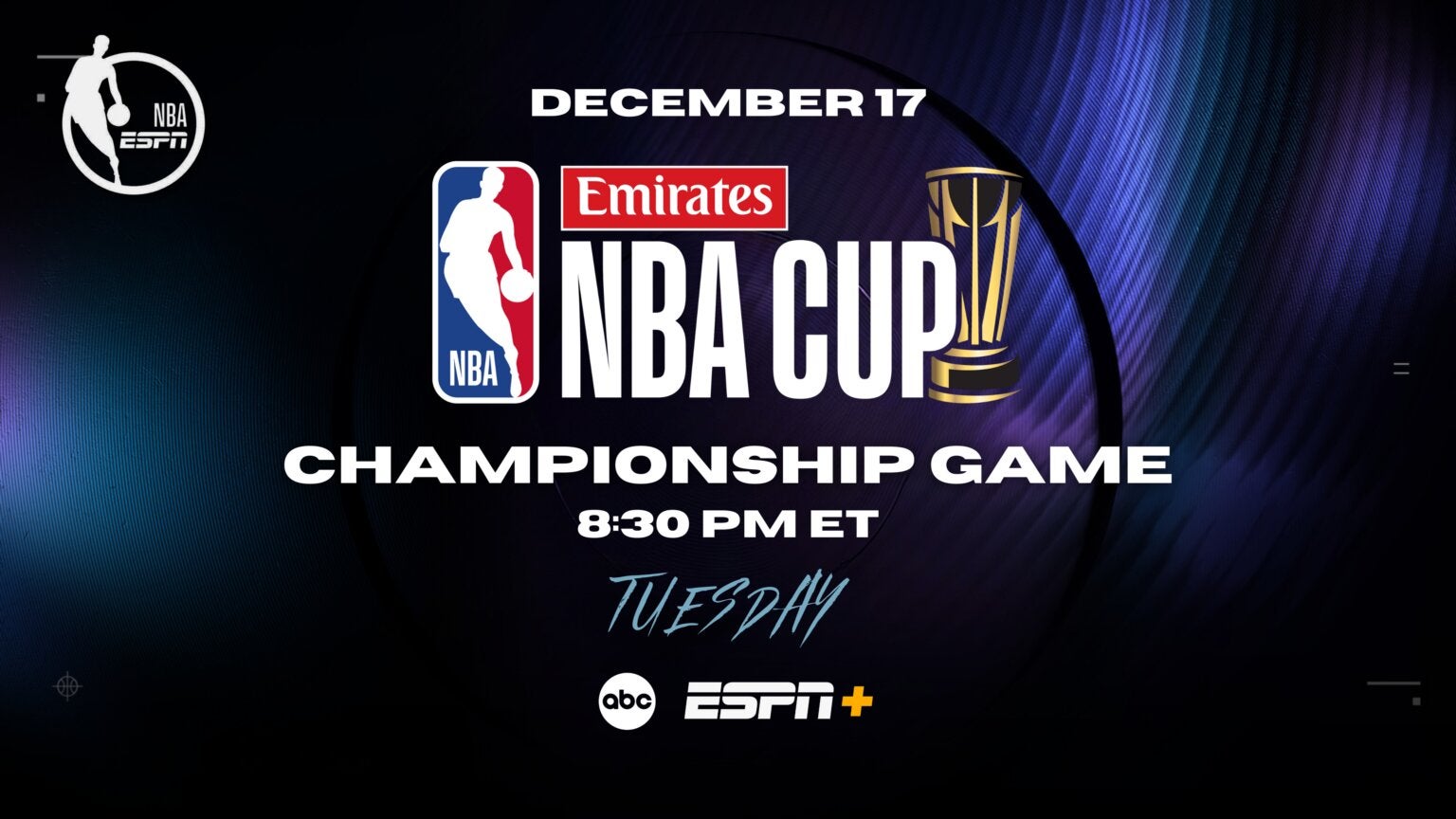 The NBA Cup will be awarded on Tuesday, Dec. 17 to either the Milwaukee Bucks or Oklahoma City Thunder