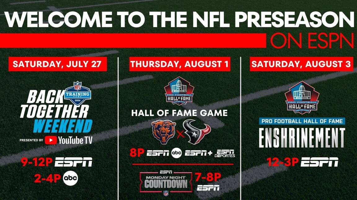 How to Watch 2024 NFL Hall of Fame Game, Chicago Bears vs. Houston