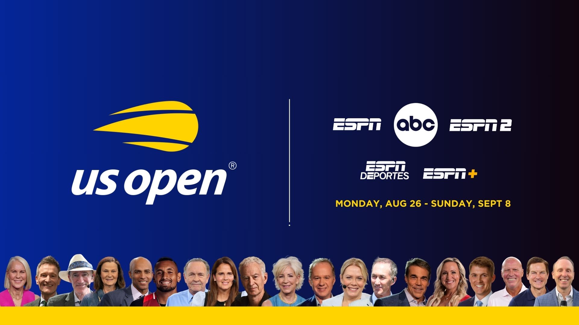You can watch the U.S. Open Men's Tennis Semifinals live on ESPN on Friday Sept. 6 with a subscription to Hulu + Live TV.