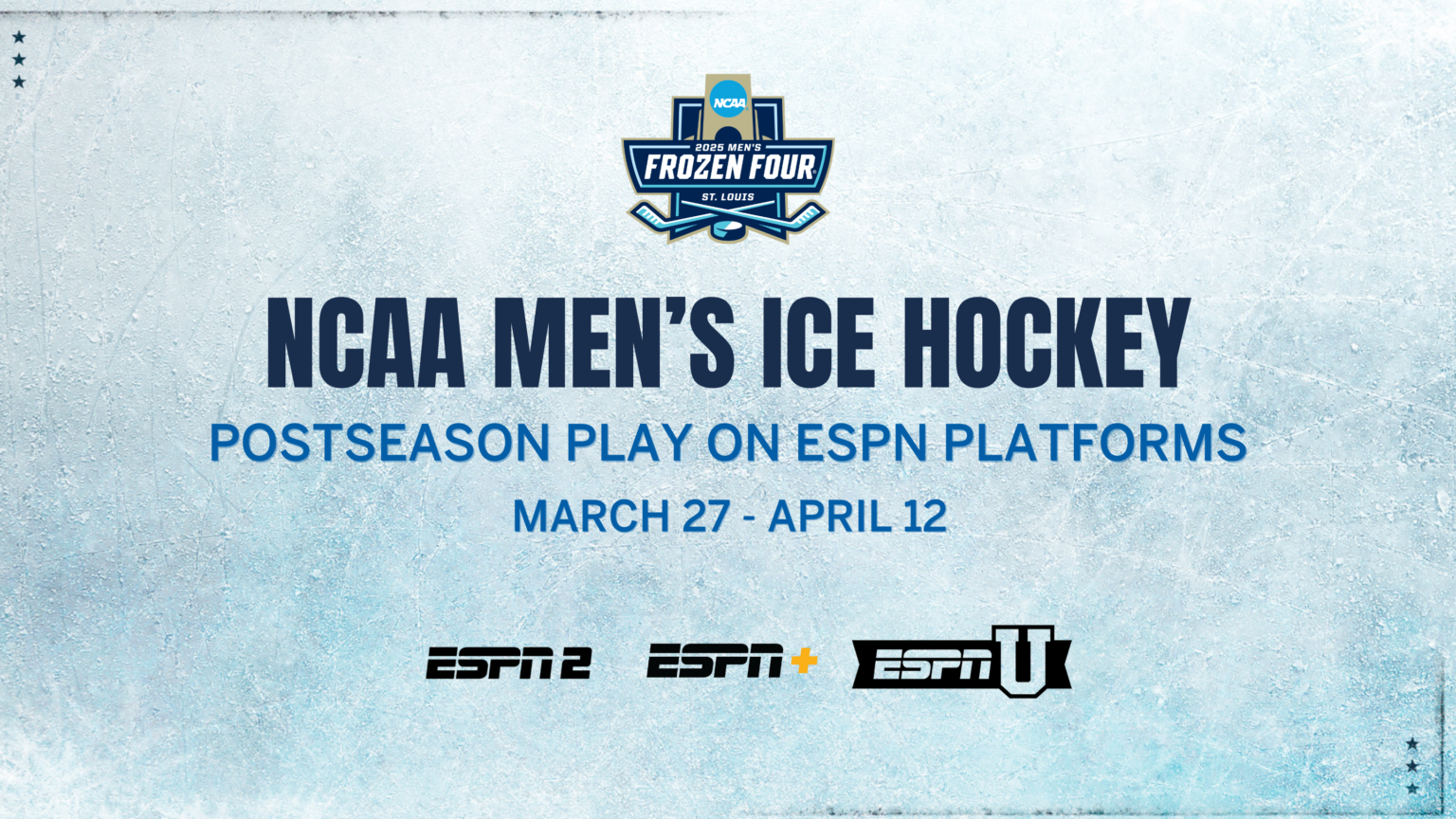 The 2025 NCAA Men's Frozen Four round starts at 5 p.m. ET on April 10.