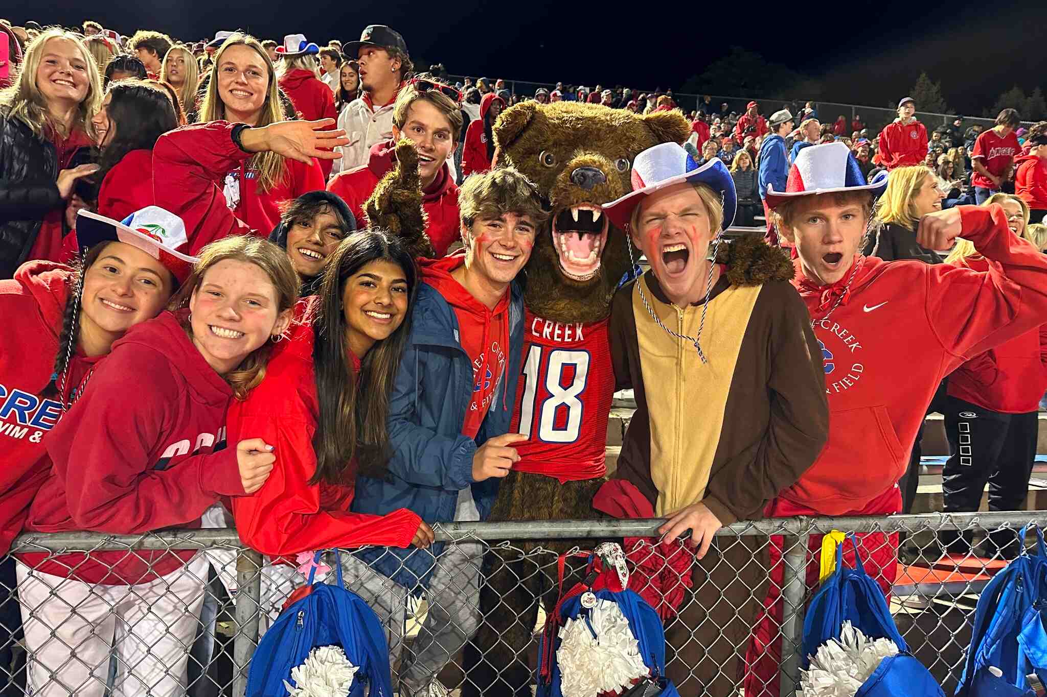 Crowd at a Cherry Creek High School football game in Colorado.