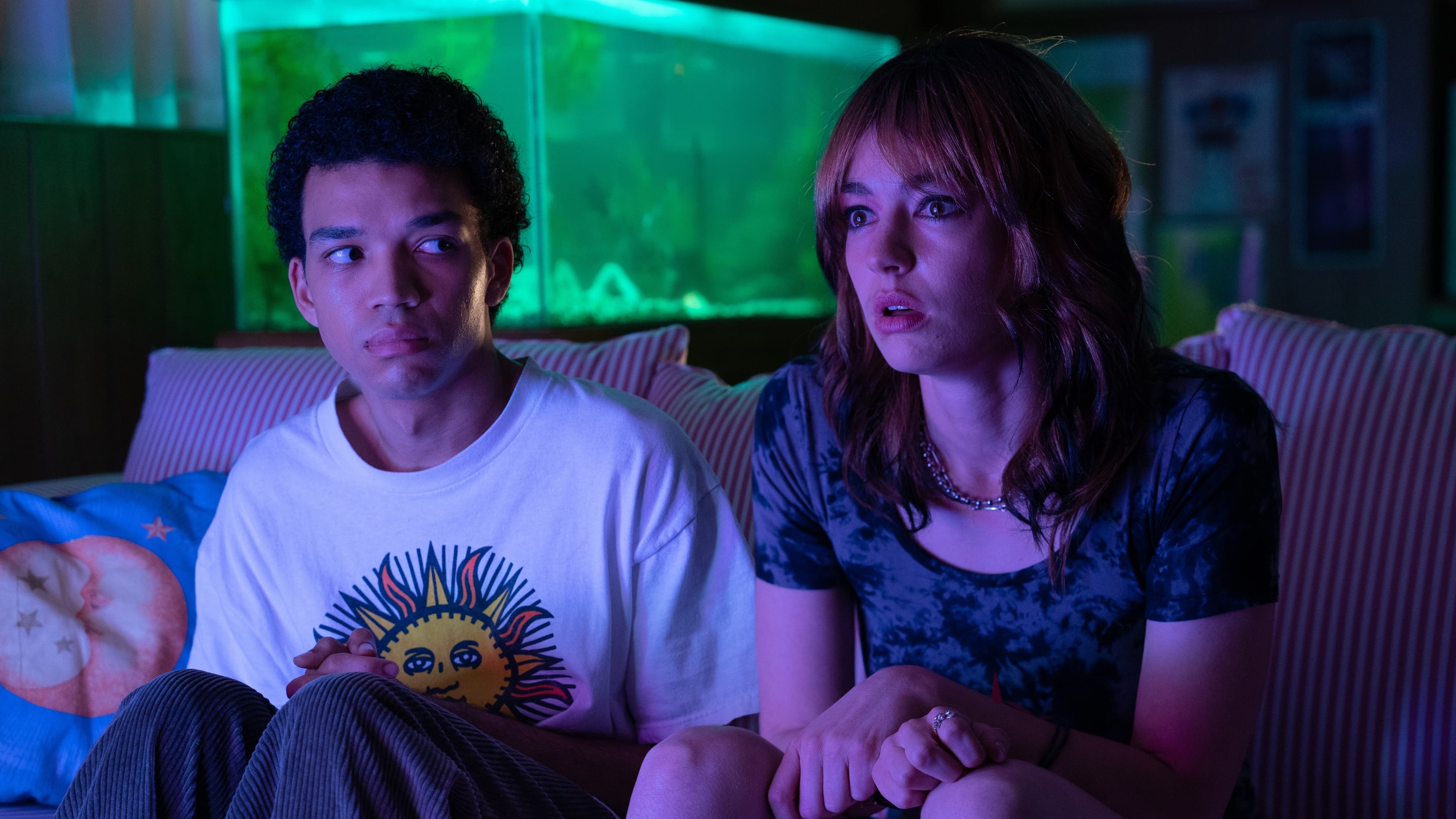 Justice Smith and Brigette Lundy-Paine lead the cast of A24's psychological horror drama "I Saw the TV Glow," coming to Max and HBO.