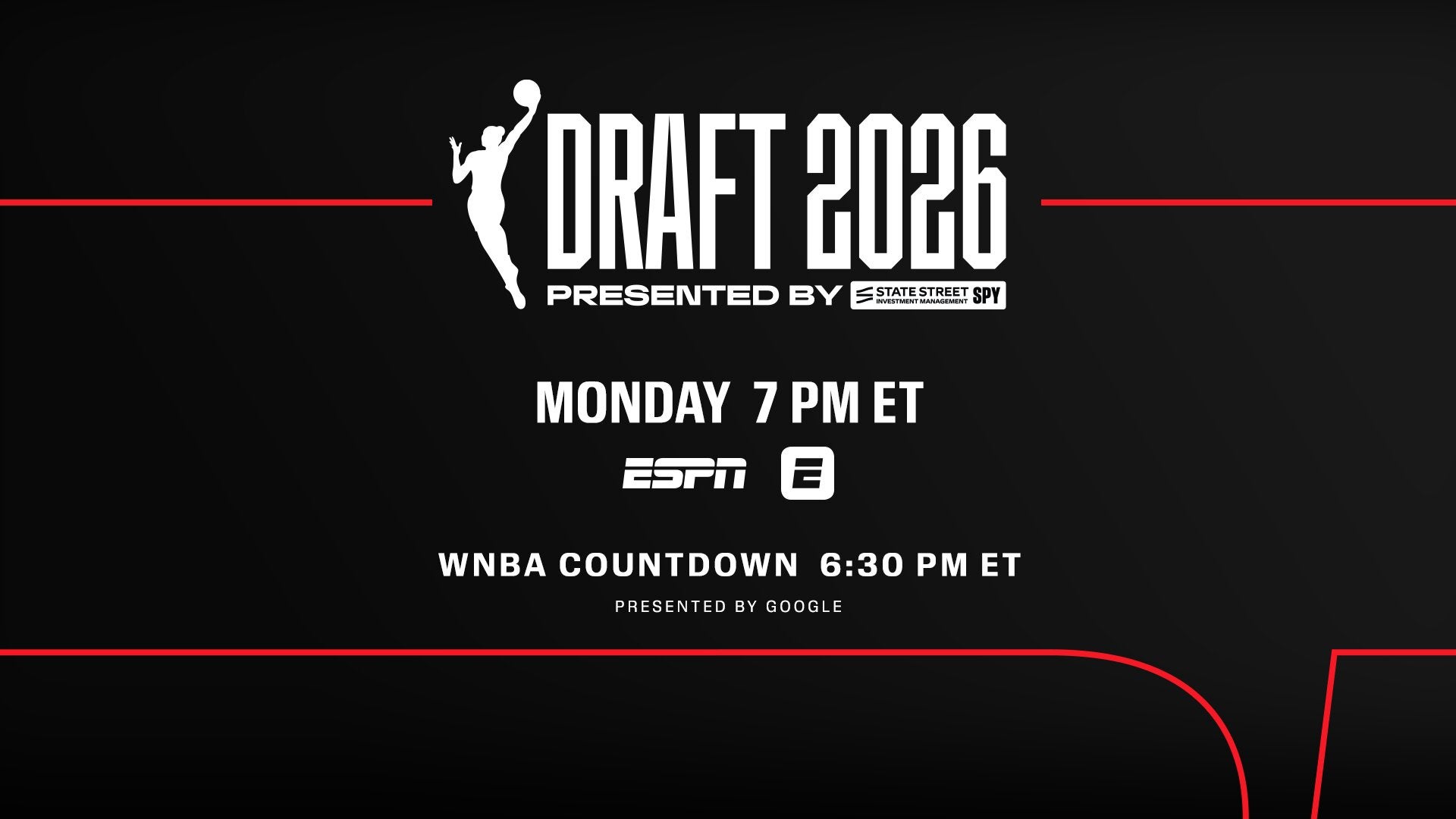 The 2026 WNBA Draft will be presented at 7 p.m. on Monday, April 13.