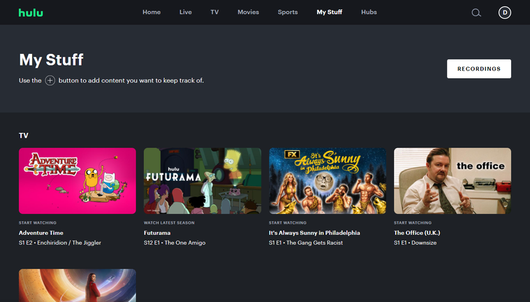 It's very simple to find your DVR recordings on Hulu + Live TV.