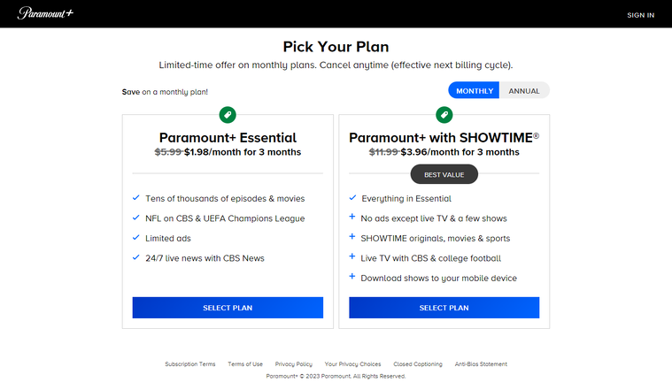 Both Paramount+ plans are on sale for 67% off, but the deal expires Dec. 3