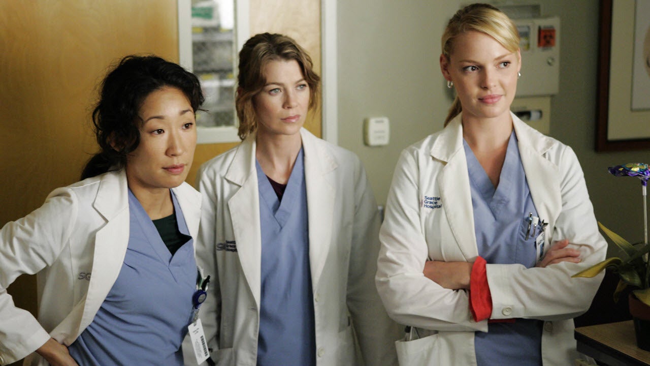 A still from Grey's Anatomy, for a story on the power of older library titles and the viewership they drive.