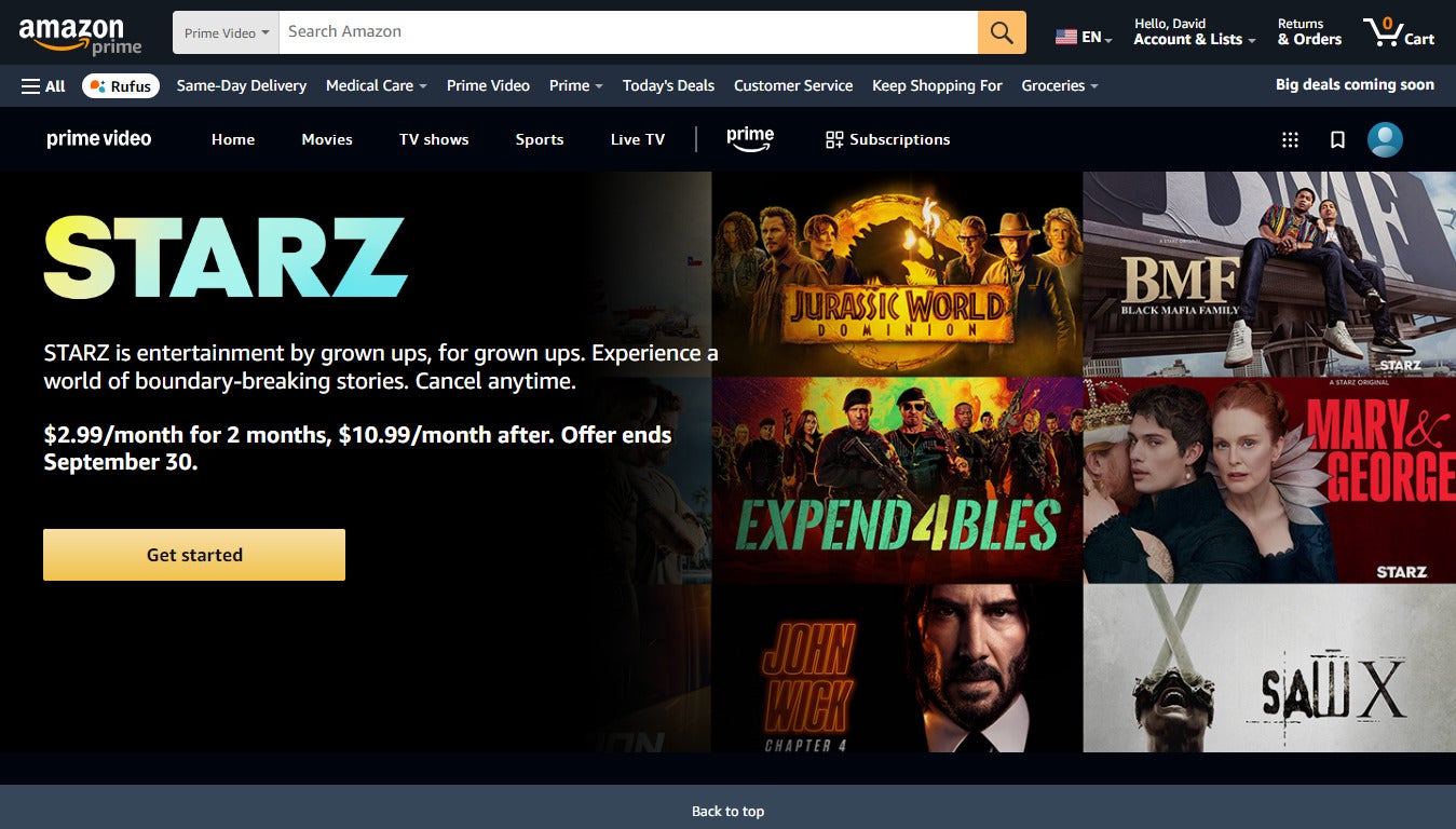 Prime Video customers can get a huge discount on STARZ, but only for a limited time.