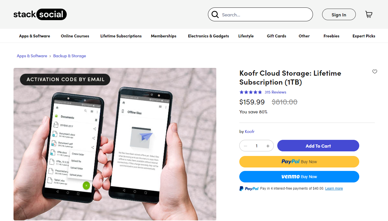 Koofr is offering new customers 1TB of storage for life for just $159.99 with this special deal.