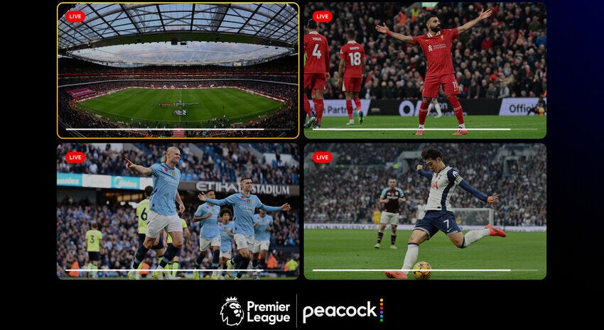 English Premier League soccer is available to watch with Peacock's multiview feature as of Dec. 4