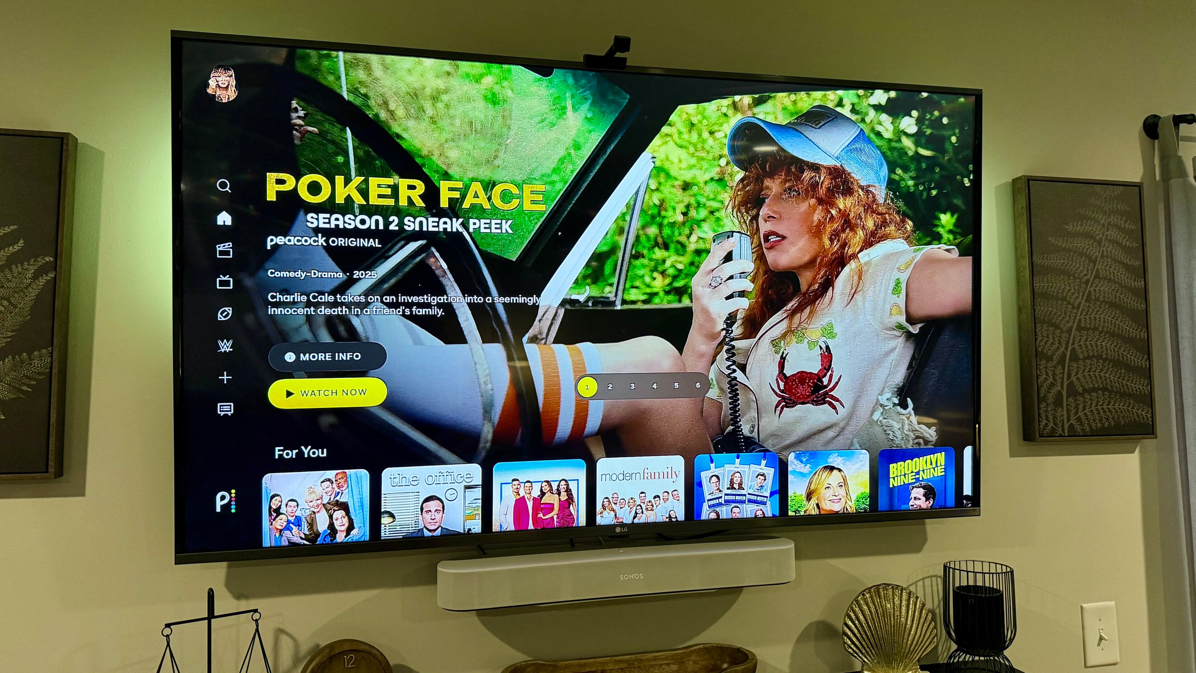 Peacock app on a tv
