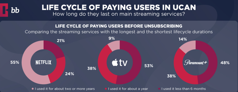 More than half of Netflix customers in the U.S. stay with the streamer for more than two years.
